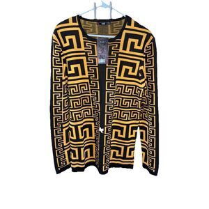 Lagos Black Yellow Sweater Long Sleeve Crew Neck Fitted Pullover New Men XL